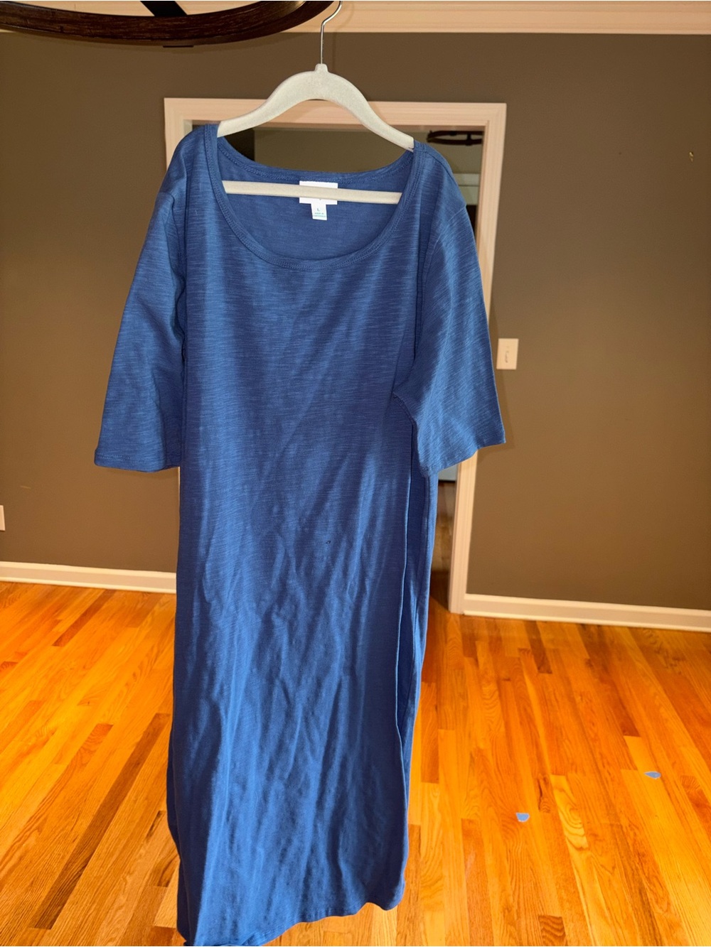 LulaRoe Simple Blue Scoop Neck Midi Dress